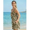 image:imageEkouaer Rompers for Women Summer Sleeveless Shorts Casual Spaghetti Strap Jumpsuits with Pockets Beach Vacation Outfits SXXLOlive Green Floral