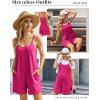 image:imageEkouaer Rompers for Women Summer Sleeveless Shorts Casual Spaghetti Strap Jumpsuits with Pockets Beach Vacation Outfits SXXLRose Pink
