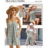 image:imageEkouaer Rompers for Women Summer Sleeveless Shorts Casual Spaghetti Strap Jumpsuits with Pockets Beach Vacation Outfits SXXLWhite Daisy Floral