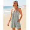image:imageEkouaer Rompers for Women Summer Sleeveless Shorts Casual Spaghetti Strap Jumpsuits with Pockets Beach Vacation Outfits SXXLWhite Daisy Floral