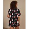 image:imageEkouaer Silk Pajama for Women Short Sleeve Satin Pj Set Two Piece Soft Sleepwear Loungewear SXXLAblack Snowman