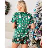 image:imageEkouaer Silk Pajama for Women Short Sleeve Satin Pj Set Two Piece Soft Sleepwear Loungewear SXXLAgreen Santa Claus