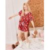 image:imageEkouaer Silk Pajama for Women Short Sleeve Satin Pj Set Two Piece Soft Sleepwear Loungewear SXXLAred Christmas Teddy