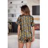 image:imageEkouaer Silk Pajama for Women Short Sleeve Satin Pj Set Two Piece Soft Sleepwear Loungewear SXXLBlack Pumpkin  Spider Web