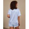 image:imageEkouaer Silk Pajama for Women Short Sleeve Satin Pj Set Two Piece Soft Sleepwear Loungewear SXXLBluewhite Stripes