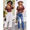 image:imageEkouaer Silk Pajama for Women Short Sleeve Satin Pj Set Two Piece Soft Sleepwear Loungewear SXXLCaramel
