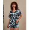 image:imageEkouaer Silk Pajama for Women Short Sleeve Satin Pj Set Two Piece Soft Sleepwear Loungewear SXXLDark Blue Cat  Heart