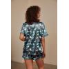 image:imageEkouaer Silk Pajama for Women Short Sleeve Satin Pj Set Two Piece Soft Sleepwear Loungewear SXXLDark Blue Cat  Heart
