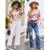 image:imageEkouaer Silk Pajama for Women Short Sleeve Satin Pj Set Two Piece Soft Sleepwear Loungewear SXXLLight Pink