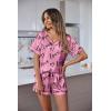 image:imageEkouaer Silk Pajama for Women Short Sleeve Satin Pj Set Two Piece Soft Sleepwear Loungewear SXXLLove
