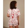 image:imageEkouaer Silk Pajama for Women Short Sleeve Satin Pj Set Two Piece Soft Sleepwear Loungewear SXXLLove Rose