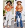 image:imageEkouaer Silk Pajama for Women Short Sleeve Satin Pj Set Two Piece Soft Sleepwear Loungewear SXXLOrange Ghost