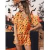 image:imageEkouaer Silk Pajama for Women Short Sleeve Satin Pj Set Two Piece Soft Sleepwear Loungewear SXXLOrange Ghost