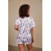 image:imageEkouaer Silk Pajama for Women Short Sleeve Satin Pj Set Two Piece Soft Sleepwear Loungewear SXXLPurple Butterfly  Daisies