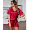image:imageEkouaer Silk Pajama for Women Short Sleeve Satin Pj Set Two Piece Soft Sleepwear Loungewear SXXLRed