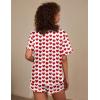 image:imageEkouaer Silk Pajama for Women Short Sleeve Satin Pj Set Two Piece Soft Sleepwear Loungewear SXXLRed Heart