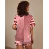 image:imageEkouaer Silk Pajama for Women Short Sleeve Satin Pj Set Two Piece Soft Sleepwear Loungewear SXXLRedwhite Stripes