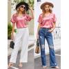 image:imageEkouaer Silk Pajama for Women Short Sleeve Satin Pj Set Two Piece Soft Sleepwear Loungewear SXXLRose Pink