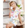 image:imageEkouaer Silk Pajamas for Women Short Sleeve Sleepwear Soft Button Down Loungewear 2 Piece Satin Pjs Shorts SetBow Knot White