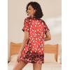 image:imageEkouaer Silk Pajamas for Women Short Sleeve Sleepwear Soft Button Down Loungewear 2 Piece Satin Pjs Shorts SetChristmas Red