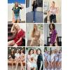 image:imageEkouaer Silk Pajamas for Women Short Sleeve Sleepwear Soft Button Down Loungewear 2 Piece Satin Pjs Shorts SetRed