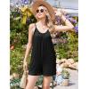 image:imageEkouaer Summer Rompers for Women Boho Beach Vacation Outfits Sleeveless Loose Shorts Overalls 2026 Jumpsuit With PocketsBlack