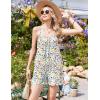 image:imageEkouaer Summer Rompers for Women Boho Beach Vacation Outfits Sleeveless Loose Shorts Overalls 2026 Jumpsuit With PocketsBowtie Flowers