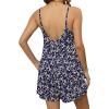 image:imageEkouaer Summer Rompers for Women Boho Beach Vacation Outfits Sleeveless Loose Shorts Overalls 2026 Jumpsuit With PocketsDark Blue Floral