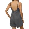 image:imageEkouaer Summer Rompers for Women Boho Beach Vacation Outfits Sleeveless Loose Shorts Overalls 2026 Jumpsuit With PocketsDark Grey