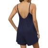 image:imageEkouaer Summer Rompers for Women Boho Beach Vacation Outfits Sleeveless Loose Shorts Overalls 2026 Jumpsuit With PocketsNavy Blue