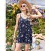image:imageEkouaer Summer Rompers for Women Boho Beach Vacation Outfits Sleeveless Loose Shorts Overalls 2026 Jumpsuit With PocketsNavy Blue Floral