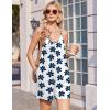 image:imageEkouaer Summer Rompers for Women Boho Beach Vacation Outfits Sleeveless Loose Shorts Overalls 2026 Jumpsuit With PocketsNavy Blue Flowers