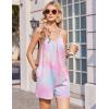 image:imageEkouaer Summer Rompers for Women Boho Beach Vacation Outfits Sleeveless Loose Shorts Overalls 2026 Jumpsuit With PocketsPink Tiedye