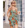 image:imageEkouaer Summer Rompers for Women Boho Beach Vacation Outfits Sleeveless Loose Shorts Overalls 2026 Jumpsuit With PocketsPlant Leaves Floral