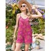 image:imageEkouaer Summer Rompers for Women Boho Beach Vacation Outfits Sleeveless Loose Shorts Overalls 2026 Jumpsuit With PocketsRose Pink Floral