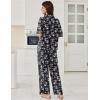 image:imageEkouaer Women Pajamas Set Button Down Sleepwear Short Sleeve Pjs Soft Comfy Nightwear with Long Pants SXXLBlack Flower