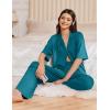 image:imageEkouaer Women Pajamas Set Button Down Sleepwear Short Sleeve Pjs Soft Comfy Nightwear with Long Pants SXXLBlue Green