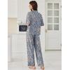image:imageEkouaer Women Pajamas Set Button Down Sleepwear Short Sleeve Pjs Soft Comfy Nightwear with Long Pants SXXLBlue Leopard