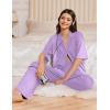 image:imageEkouaer Women Pajamas Set Button Down Sleepwear Short Sleeve Pjs Soft Comfy Nightwear with Long Pants SXXLLight Purple