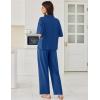 image:imageEkouaer Women Pajamas Set Button Down Sleepwear Short Sleeve Pjs Soft Comfy Nightwear with Long Pants SXXLNavy Blue