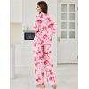 image:imageEkouaer Women Pajamas Set Button Down Sleepwear Short Sleeve Pjs Soft Comfy Nightwear with Long Pants SXXLPink Bow