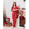 image:imageEkouaer Women Pajamas Set Button Down Sleepwear Short Sleeve Pjs Soft Comfy Nightwear with Long Pants SXXLRed Santa