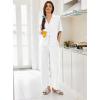 image:imageEkouaer Women Pajamas Set Button Down Sleepwear Short Sleeve Pjs Soft Comfy Nightwear with Long Pants SXXLWhite