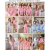 image:imageEkouaer Women Pajamas Set Button Down Sleepwear Short Sleeve Pjs Soft Comfy Nightwear with Long Pants SXXLWine Red
