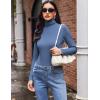 image:imageEkouaer Womens 3 Pack Turtleneck Long Sleeve Shirts Slim Fit Thermal Underwear Tops Lightweight Pullover TeesBlackBlueWine