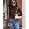 image:imageEkouaer Womens 3 Pack Turtleneck Long Sleeve Shirts Slim Fit Thermal Underwear Tops Lightweight Pullover TeesBlackBrownBeige