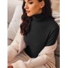 image:imageEkouaer Womens 3 Pack Turtleneck Long Sleeve Shirts Slim Fit Thermal Underwear Tops Lightweight Pullover TeesBlackCaramelBrown
