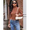 image:imageEkouaer Womens 3 Pack Turtleneck Long Sleeve Shirts Slim Fit Thermal Underwear Tops Lightweight Pullover TeesBlackCaramelBrown