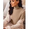 image:imageEkouaer Womens 3 Pack Turtleneck Long Sleeve Shirts Slim Fit Thermal Underwear Tops Lightweight Pullover TeesBlackWhiteKhaki