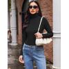 image:imageEkouaer Womens 3 Pack Turtleneck Long Sleeve Shirts Slim Fit Thermal Underwear Tops Lightweight Pullover TeesBlackWhitePink